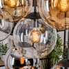 Gastor Suspension, Boule lumineuse, Suspension Ambre, Chrome, Clair, Fumé, 8 lumières