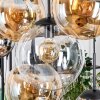 Gastor Suspension, Boule lumineuse, Suspension Ambre, Chrome, Clair, Fumé, 8 lumières