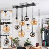Gastor Suspension, Boule lumineuse, Suspension Ambre, Chrome, Clair, Fumé, 8 lumières