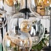 Gastor Suspension, Boule lumineuse, Suspension Ambre, Chrome, Clair, Fumé, 8 lumières