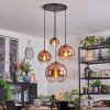Koyoto Suspension, Boule lumineuse, Suspension grappe Clair, Cuivré, 4 lumières
