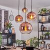 Koyoto Suspension, Boule lumineuse, Suspension grappe Clair, Cuivré, 4 lumières