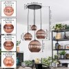 Koyoto Suspension, Boule lumineuse, Suspension grappe Cuivré, 4 lumières