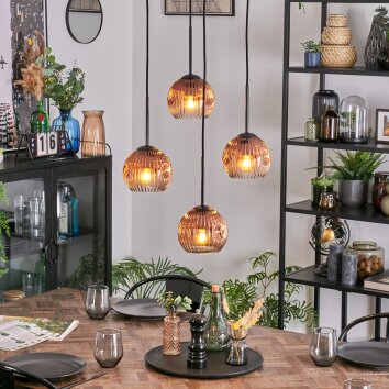 Ripoll Suspension, Boule lumineuse, Suspension grappe Clair, Cuivré, 4 lumières Ripoll Suspension, Boule lumineuse, Suspension grappe Clair, Cuivré, 4 lumières