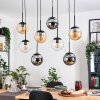 Gastor Suspension, Boule lumineuse, Suspension Ambre, Chrome, Clair, Fumé, 8 lumières