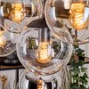 Gastor Suspension, Boule lumineuse, Suspension Ambre, Chrome, Clair, Fumé, 8 lumières