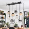 Gastor Suspension, Boule lumineuse, Suspension Ambre, Chrome, Clair, Fumé, 8 lumières