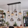 Gastor Suspension, Boule lumineuse, Suspension Ambre, Chrome, Clair, Fumé, 8 lumières
