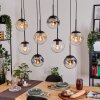 Gastor Suspension, Boule lumineuse, Suspension Ambre, Clair, Fumé, 8 lumières
