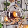 Koyoto Suspension, Boule lumineuse, Suspension Ambre, Chrome, Clair, Fumé, 6 lumières