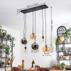 Koyoto Suspension, Boule lumineuse, Suspension Ambre, Chrome, Clair, Fumé, 6 lumières