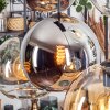 Koyoto Suspension, Boule lumineuse, Suspension Ambre, Chrome, Clair, Fumé, 6 lumières