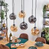 Ripoll Suspension, Boule lumineuse, Suspension Ambre, Fumé, 6 lumières