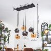 Ripoll Suspension, Boule lumineuse, Suspension Ambre, Fumé, 6 lumières