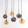 Ripoll Suspension, Boule lumineuse, Suspension Ambre, Fumé, 6 lumières