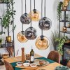 Ripoll Suspension, Boule lumineuse, Suspension Ambre, Fumé, 6 lumières