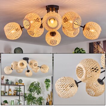 Basto Plafonnier Écru, 8 lumières