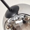 Koyoto Plafonnier, Boule lumineuse 81 cm Ambre, Chrome, Fumé, 10 lumières