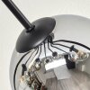 Koyoto Plafonnier, Boule lumineuse 81 cm Ambre, Chrome, Clair, Fumé, 10 lumières