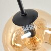 Koyoto Plafonnier, Boule lumineuse 81 cm Ambre, Chrome, Clair, Fumé, 10 lumières