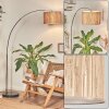 Bongal Lampadaire, Lampadaires arc Chrome, Noir, 1 lumière, Abat-jour en tissu