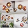 Koyoto Plafonnier, Boule lumineuse 72 cm Chrome, Or, Clair, Cuivré, Fumé, 6 lumières
