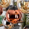 Gastor Suspension, Boule lumineuse, Suspension Ambre, Chrome, Cuivré, Fumé, 8 lumières