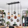 Gastor Suspension, Boule lumineuse, Suspension Ambre, Chrome, Cuivré, Fumé, 8 lumières