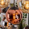 Gastor Suspension, Boule lumineuse, Suspension Ambre, Chrome, Cuivré, Fumé, 8 lumières