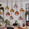 Gastor Suspension, Boule lumineuse, Suspension Chrome, Or, Clair, Cuivré, Fumé, 8 lumières