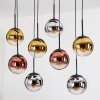 Gastor Suspension, Boule lumineuse, Suspension Chrome, Or, Clair, Cuivré, Fumé, 8 lumières