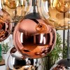 Gastor Suspension, Boule lumineuse, Suspension Ambre, Chrome, Cuivré, Fumé, 8 lumières