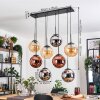 Gastor Suspension, Boule lumineuse, Suspension Ambre, Chrome, Cuivré, Fumé, 8 lumières