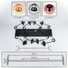 Gastor Suspension, Boule lumineuse, Suspension Ambre, Chrome, Cuivré, Fumé, 8 lumières