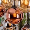 Gastor Suspension, Boule lumineuse, Suspension Ambre, Chrome, Cuivré, Fumé, 8 lumières