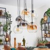 Koyoto Suspension, Boule lumineuse, Suspension Ambre, Clair, Fumé, 6 lumières