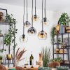 Ripoll Suspension, Boule lumineuse, Suspension Ambre, Clair, Fumé, 6 lumières