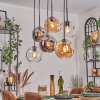 Ripoll Suspension, Boule lumineuse, Suspension Ambre, Clair, Fumé, 6 lumières