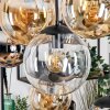 Gastor Suspension, Boule lumineuse, Suspension Ambre, Chrome, Clair, Fumé, 8 lumières