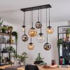 Gastor Suspension, Boule lumineuse, Suspension Ambre, Chrome, Clair, Fumé, 8 lumières