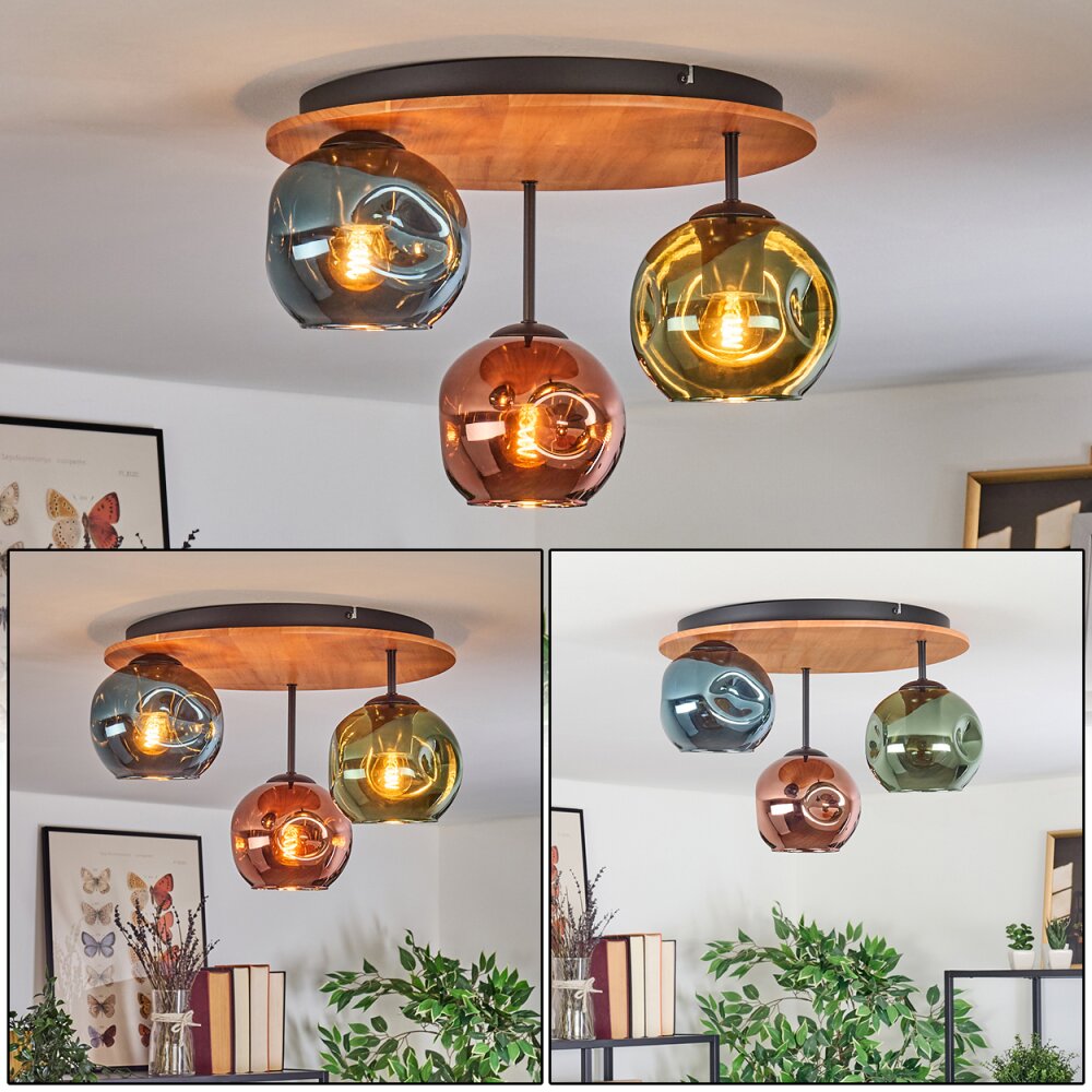 Ripoll Plafonnier, Boule lumineuse Écru, Noir, 3 lumières main product photo