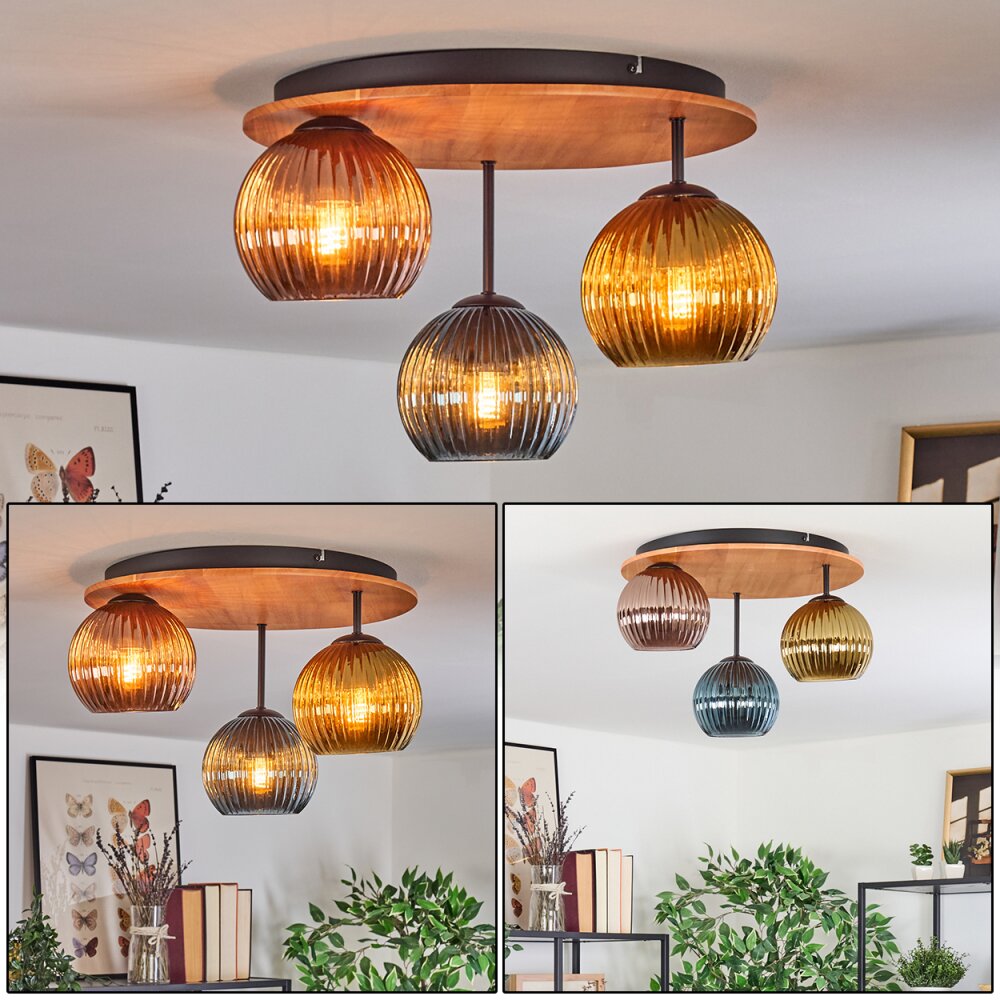 Koyoto Plafonnier, Boule lumineuse 40 cm Écru, Noir, 3 lumières main product photo