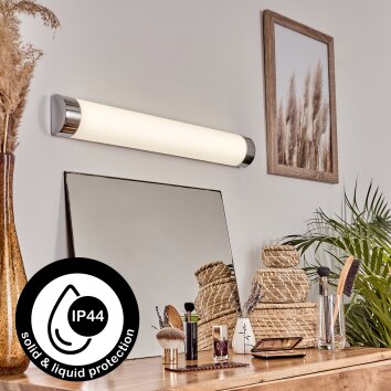 lampe miroir Morges LED Chrome, Blanc, 1 lumière