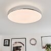 Plafonnier Makak LED Chrome, Blanc, 1 lumière