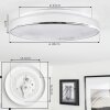 Plafonnier Makak LED Chrome, Blanc, 1 lumière