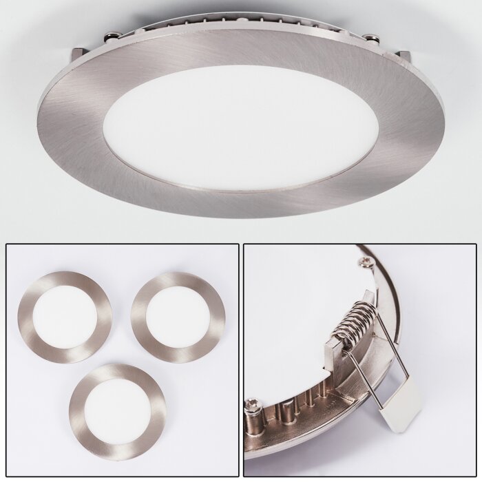 Spot encastrable Finsrud LED Nickel mat, 1 lumière