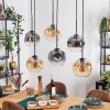 Ripoll Suspension, Boule lumineuse, Suspension Ambre, Clair, Fumé, 6 lumières