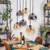 Ripoll Suspension, Boule lumineuse, Suspension Ambre, Clair, Fumé, 6 lumières