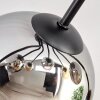 Koyoto Plafonnier, Boule lumineuse 86 cm Ambre, Chrome, Fumé, 8 lumières