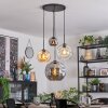 Ripoll Suspension, Boule lumineuse, Suspension grappe Ambre, Chrome, Clair, Fumé, 4 lumières